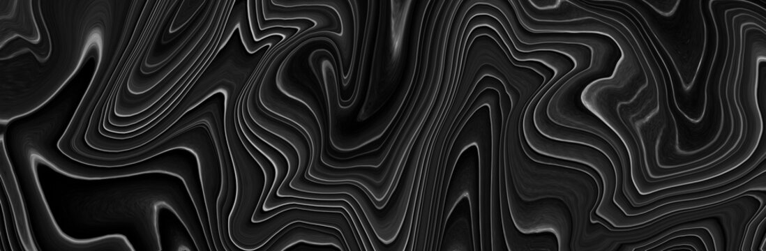 The texture of black and white marble for a pattern of packaging in a modern style. Beautiful drawing with the divorces and wavy lines in gray tones for wallpapers and screensaver.