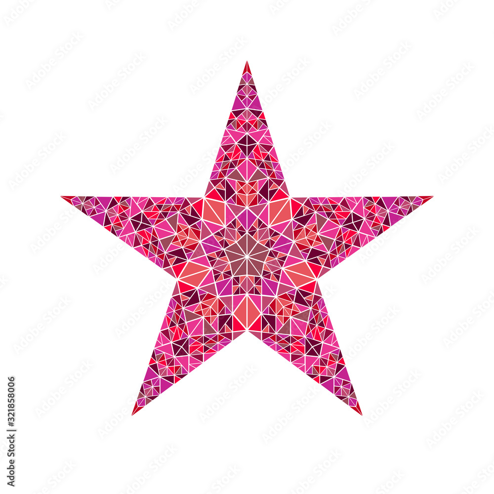 Poster abstract geometrical tiled ornament star polygon - polygonal colorful vector element from mosaic tri