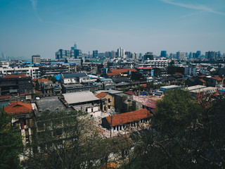 HUBEI,CHINA 6 april 2019 - landscape of Wuhan city,view from Wuhan Yangze great bridge
