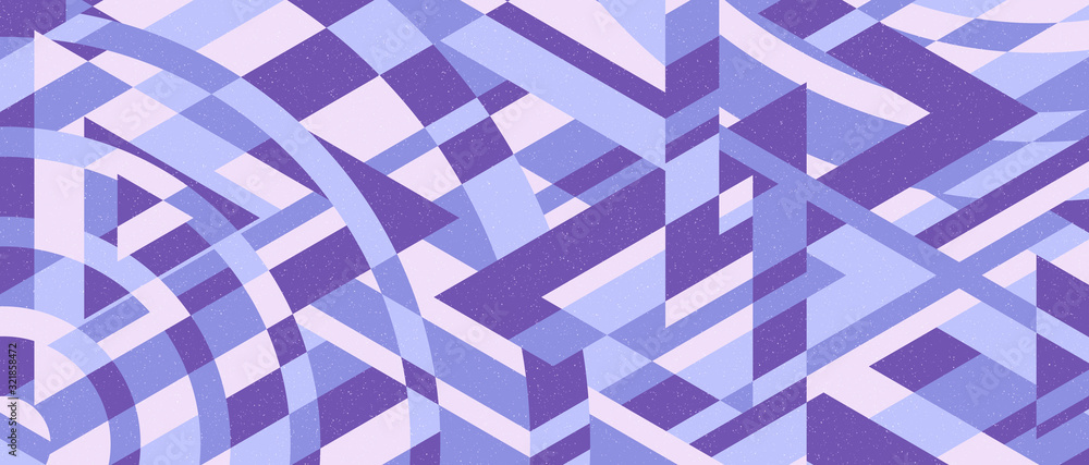 Poster horizontal vector geometric banner. stylish abstract retro background. cold blue pastel colors. grai