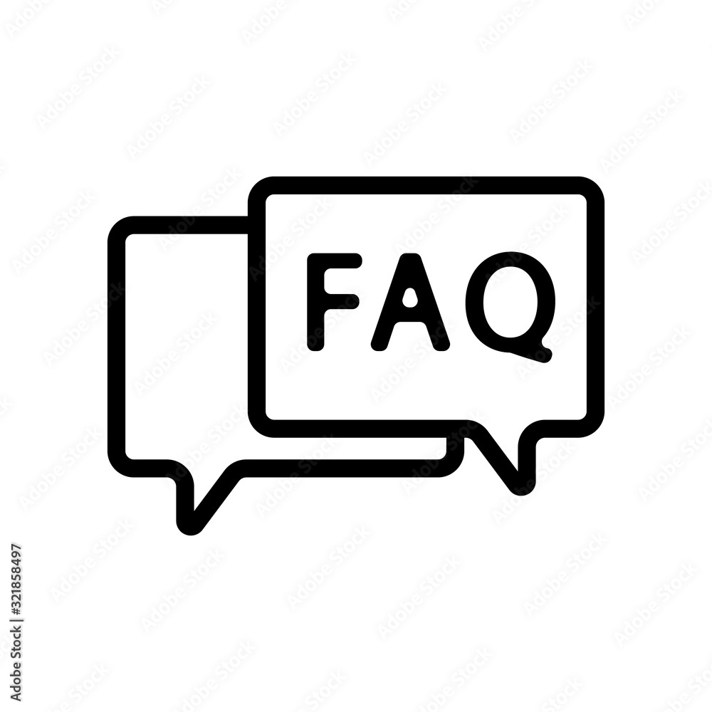 Poster questions and answers icon vector. Thin line sign. Isolated contour symbol illustration
