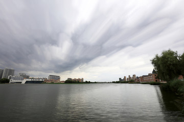 Naklejka premium Waterside city scenery, China