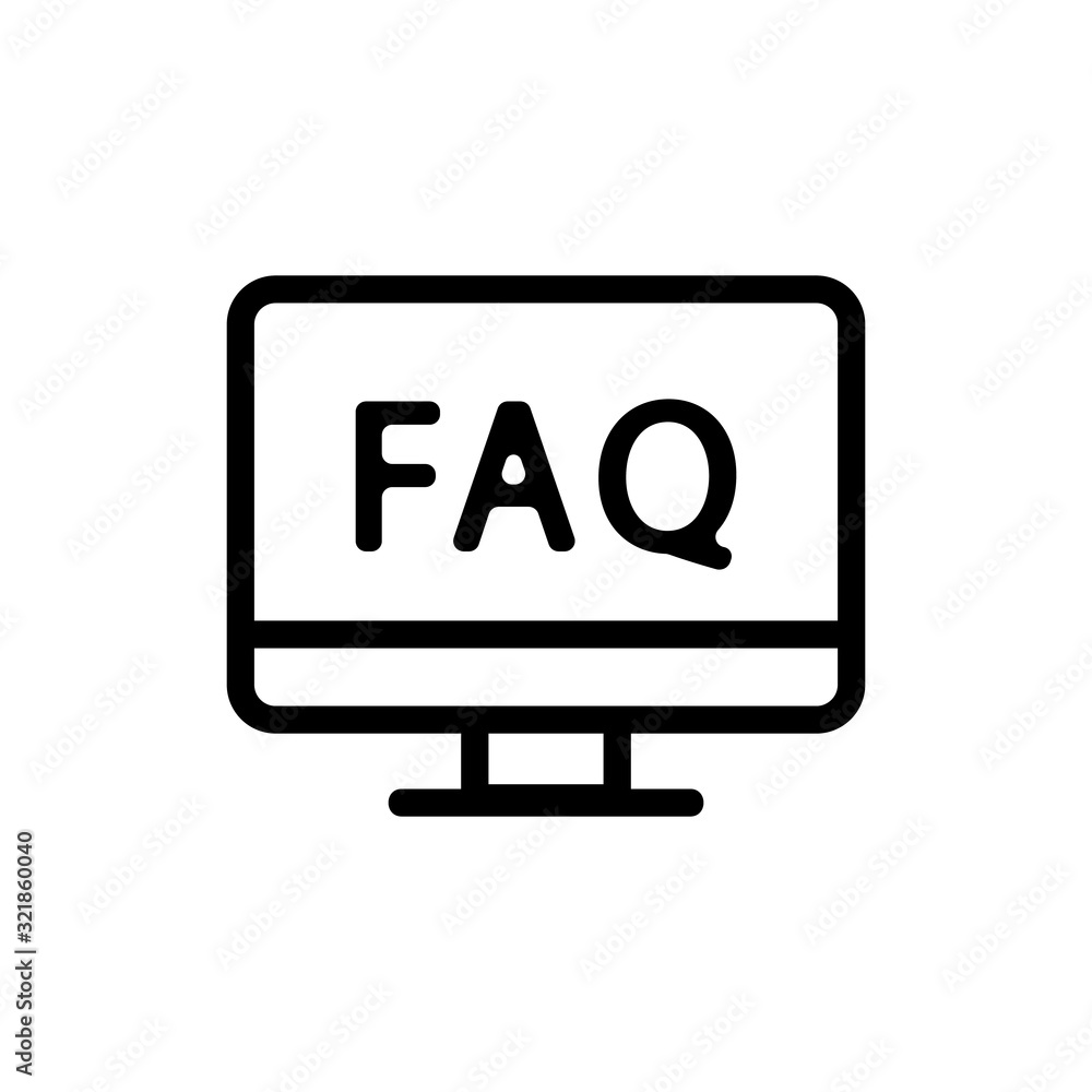 Poster questions and answers icon vector. thin line sign. isolated contour symbol illustration