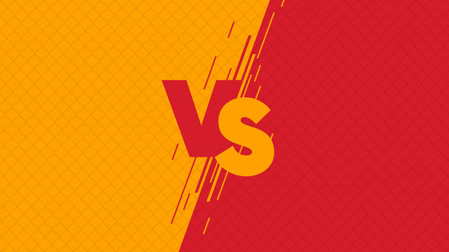 Versus screen flat modern design, fight headline on the background of the  grid against each other , yellow vs red Stock Vector | Adobe Stock