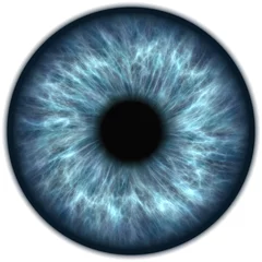 Foto op Plexiglas menselijk blauw oog iris close-up © BORIS