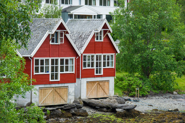 Fisherman's houses in the port of Flam Norway