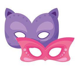 Isolated party masks vector design