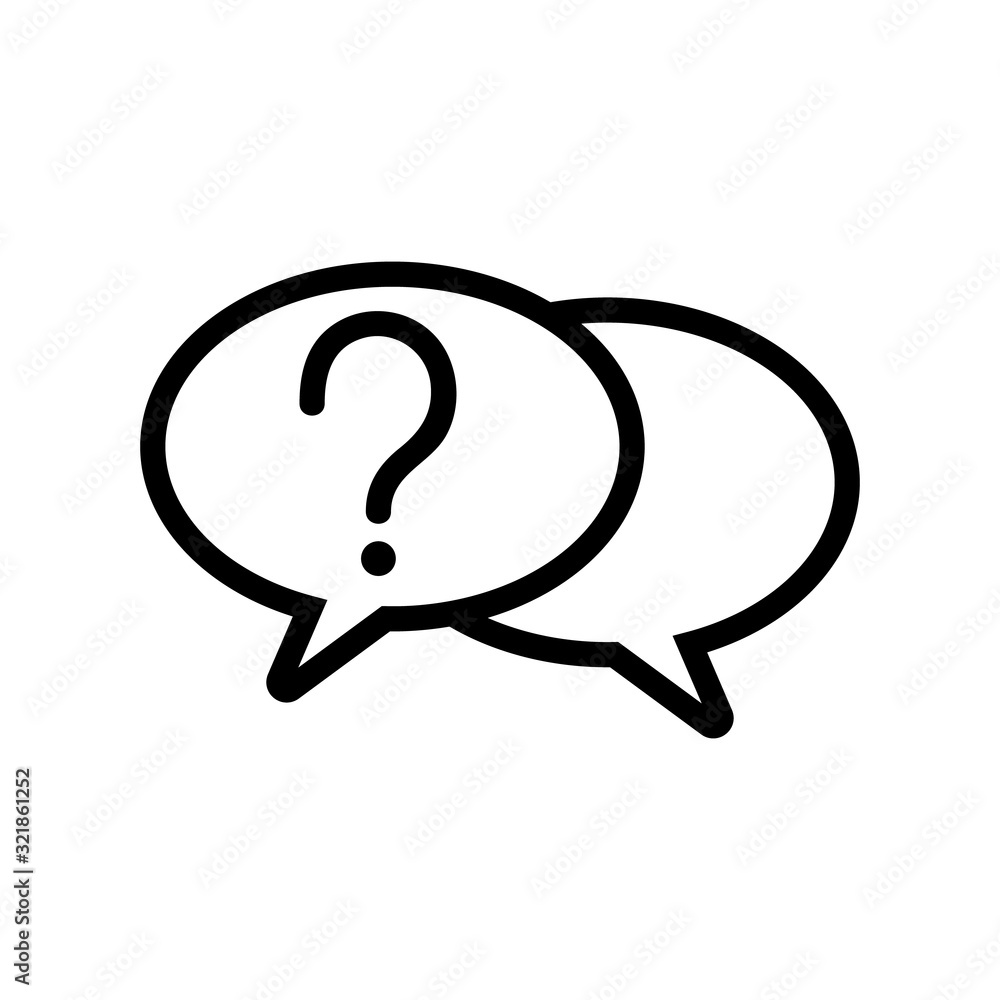 Aufkleber questions and answers icon vector. thin line sign. isolated contour symbol illustration