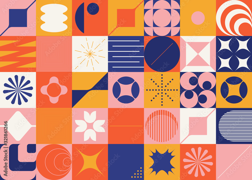 Poster brutalism design abstract vector pattern