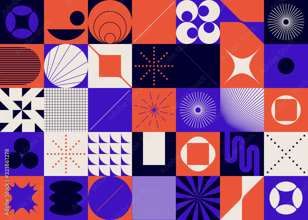 Poster brutalism design abstract vector pattern