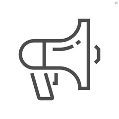 Megaphone vector icon design on white background, 48x48 pixel perfect and editable stroke.