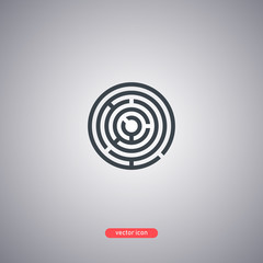 Labyrinth icon isolated on gray background. Modern line style. 