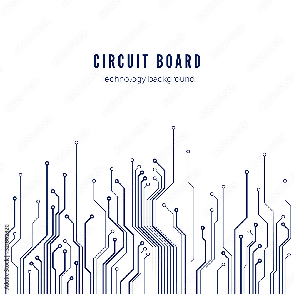 Poster hardware communication concept. circuit board structure. abstract technology background. vector illu