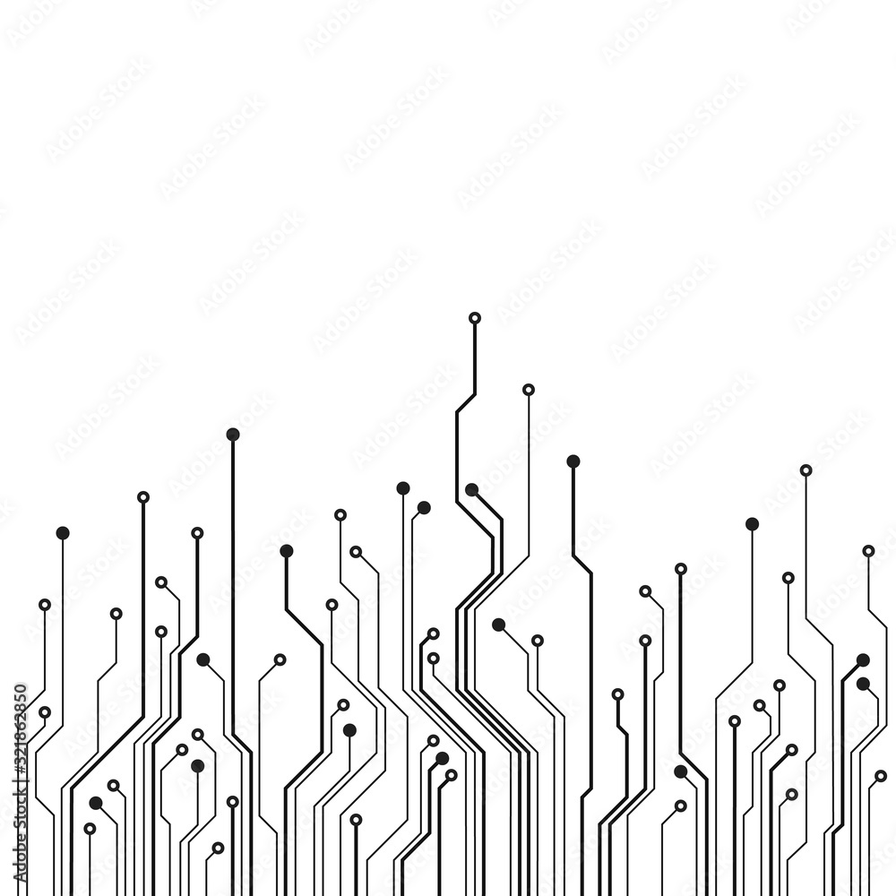 Aufkleber hardware communication concept. circuit board structure. science and technology design. vector illus