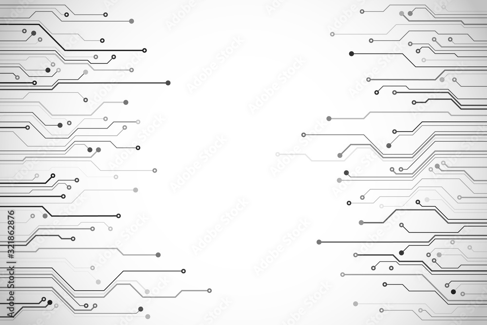 Aufkleber circuit board structure. science and technology design. hardware communication concept. vector illus
