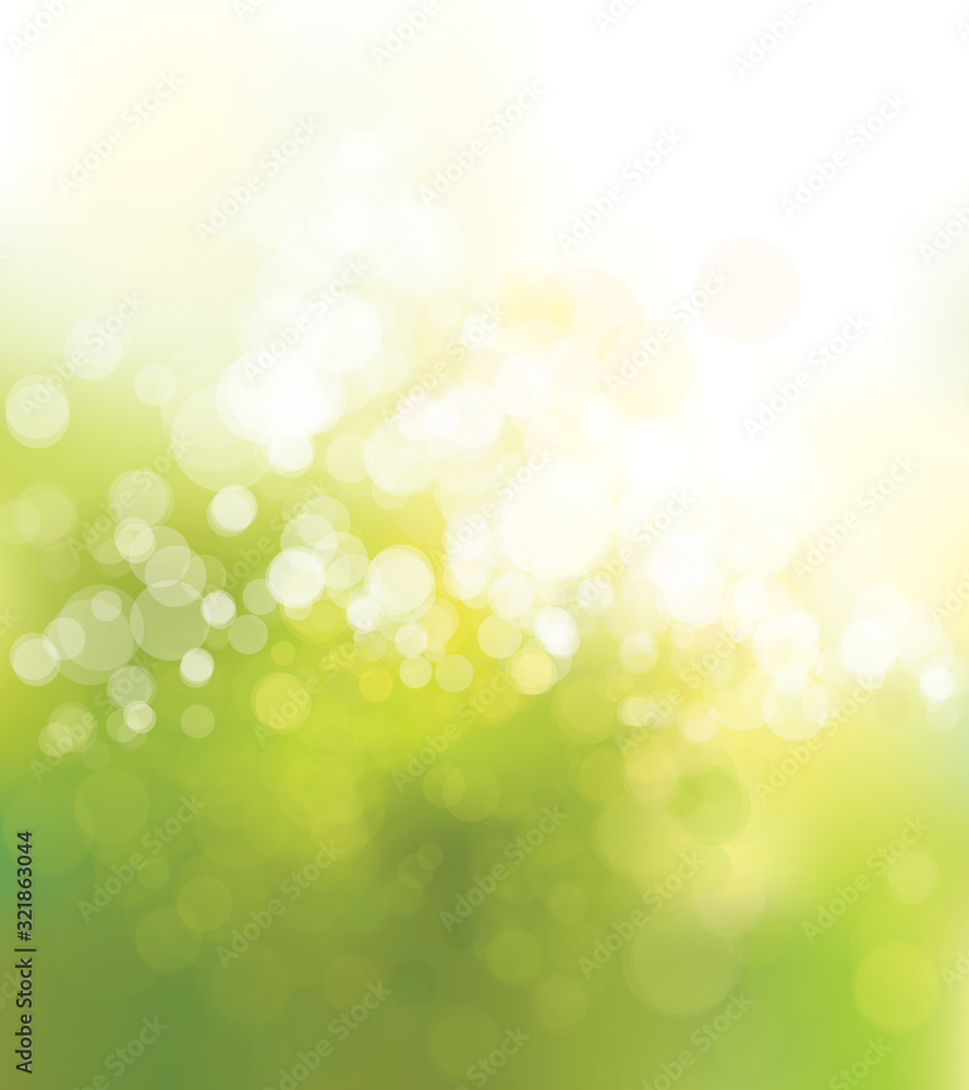 Wall mural vector green, lights background. spring background.