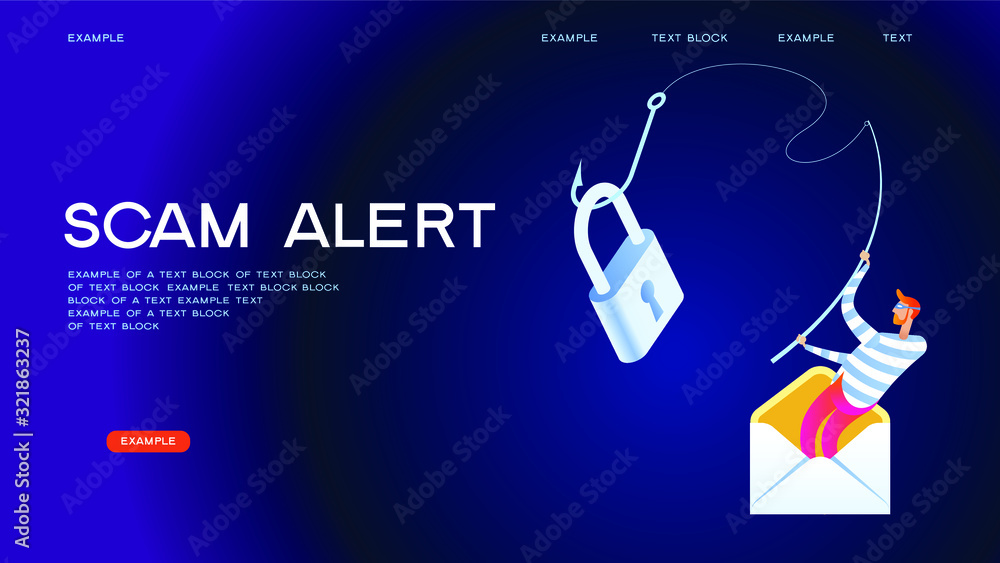 Poster hacker attack and web security vector concept, phishing scam. netwrok and internet security. anti vi