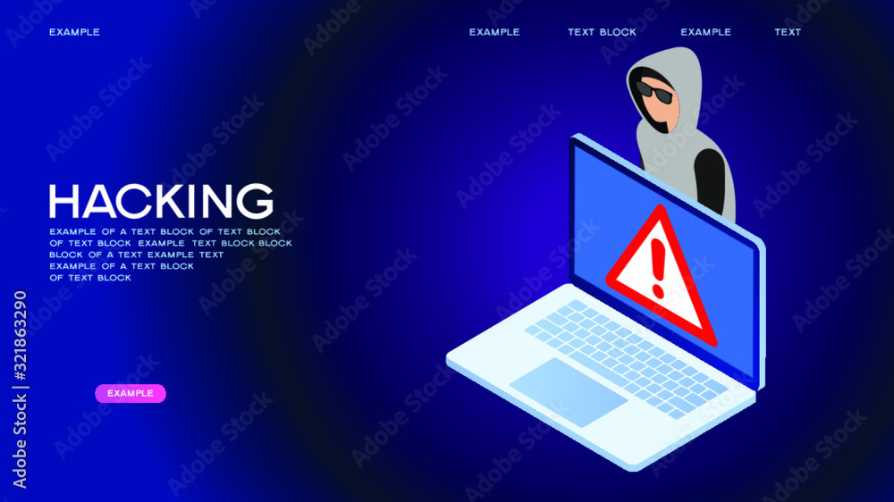 Poster hacker attack and web security vector concept, phishing scam. netwrok and internet security. anti vi