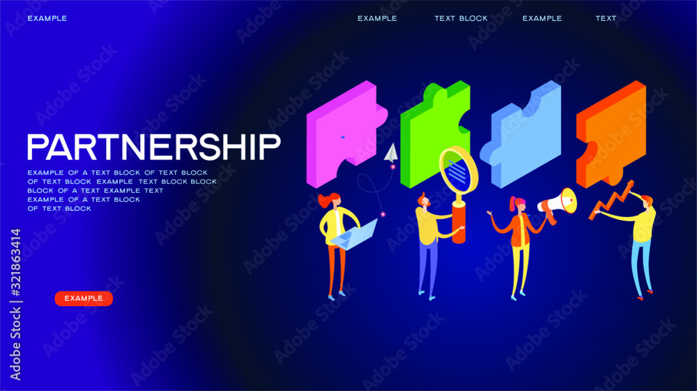 Poster startup team. people interact with each other, with computers, graphics, puzzles. goal thinking. mod