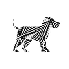 Fototapeta na wymiar Dog vector illustrstion with circular line design