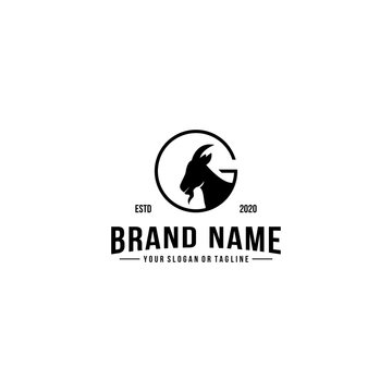 Creative Logo design goat head vector
