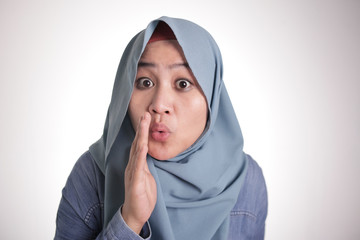 Muslim Lady Whispering Something