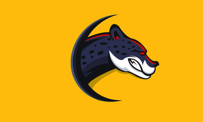 Cheetah mascot logo design vector with modern illustration concept style for badge, emblem, sticker and t shirt printing. Angry animal illustration for sport team.