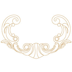 Golden vintage baroque ornament, corner. Retro pattern antique style acanthus. Decorative design element filigree calligraphy vector. - stock vector	
