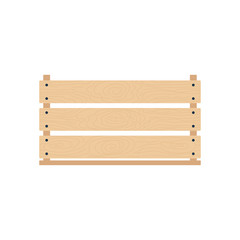 Vector illustration of realistic wooden box. Crate isolated on white background. Box for storage and transportation of food