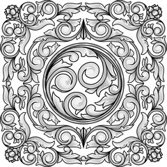 Black and white vintage ornate decorative design