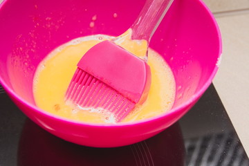 Whipped Eggs in Bowl