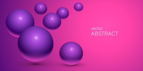 Abstract background with colored 3d balls.Vector eps10