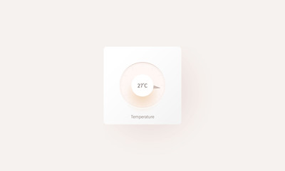 Temperature dial analog digital icon illustration