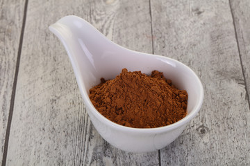 Cocoa powder in the bowl