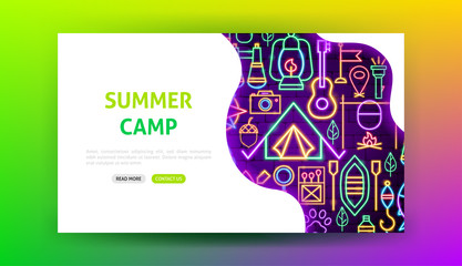 Summer Camp Neon Landing Page