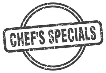chef's specials stamp. chef's specials round vintage grunge sign. chef's specials