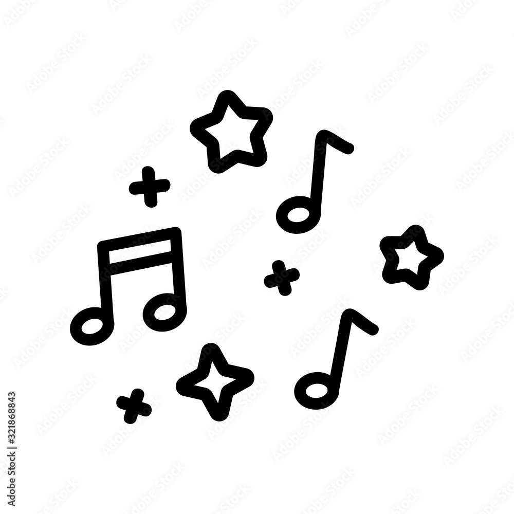 Poster notes of the audio icon vector. thin line sign. isolated contour symbol illustration