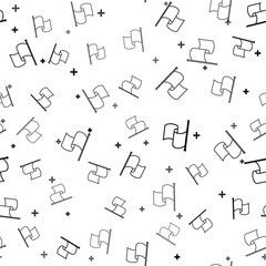 Black Flag icon isolated seamless pattern on white background. Vector Illustration