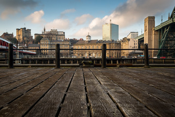 Newcastle promenade from Gateshead cityscape