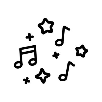 recommend clip art: notes of the audio icon vector. Thin line sign. Isolated contour symbol illustration
