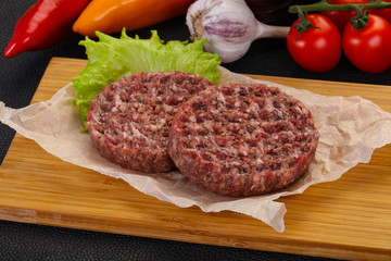 Raw burger cutlet