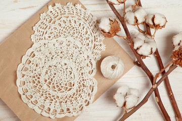 crocheted white napkins