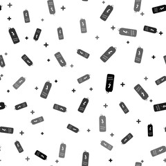 Black Energy drink icon isolated seamless pattern on white background. Vector Illustration