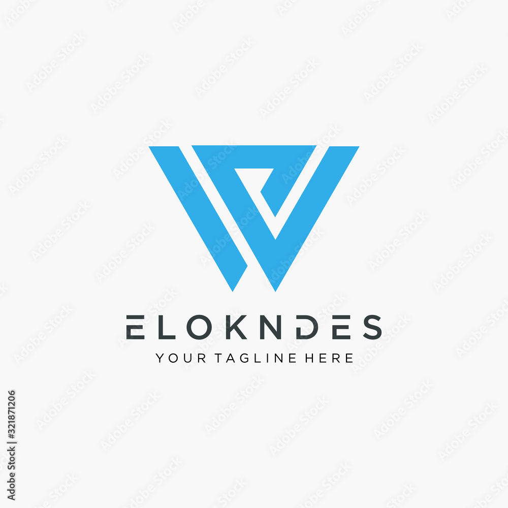 Poster abstract initial w e minimalist logo design. elegant logo template vector creative business. vector 