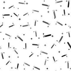 Black Test tube and flask - chemical laboratory test icon isolated seamless pattern on white background. Vector Illustration