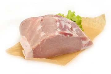 Raw pork meat piece for cooking