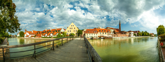 Mühlensteg, Isar, Landshut, Deutschland 