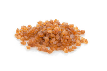 Pile of Brown caramelized sugar on  white background