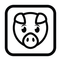 piggy bank modern line character logo icon design