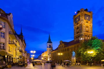Torun Town Hall and statue of Copernicus